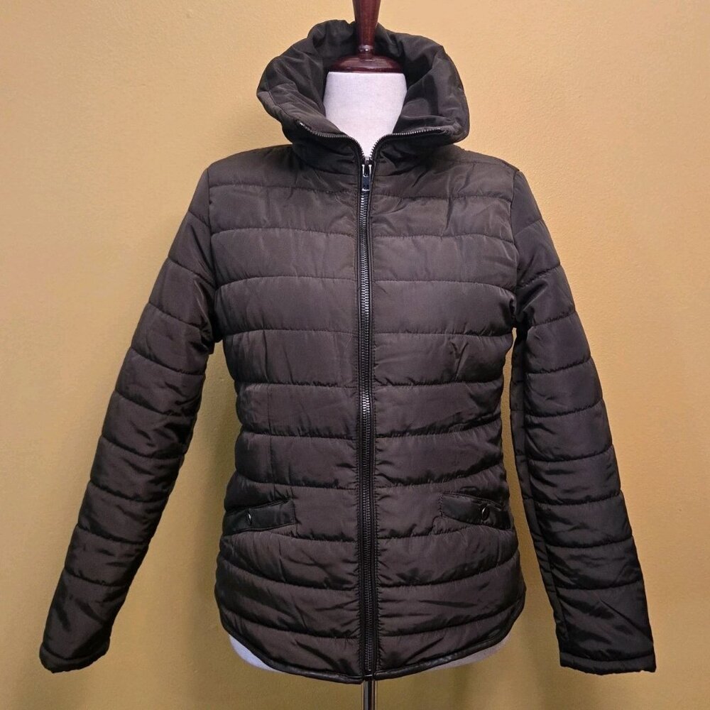 A&I Womens Lightweight Utility Jacket Olive Green Puffer Womens Medium Full‎ Zip